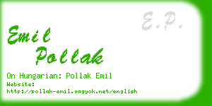 emil pollak business card